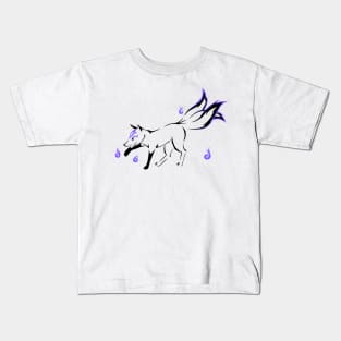 Kitsune (purple) Kids T-Shirt